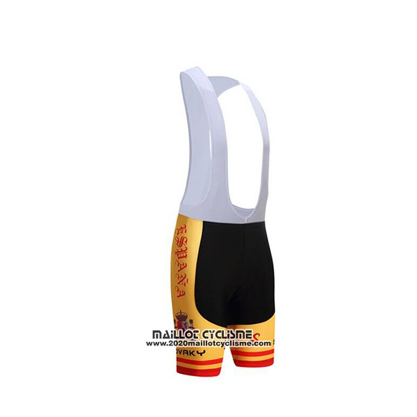 2017 Maillot Ciclismo Espagne Rouge et Jaune Manches Courtes et Cuissard